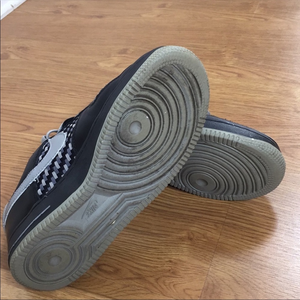 Black and Gray Air Force Ones Size 5.5 Y - Picture 5 of 6